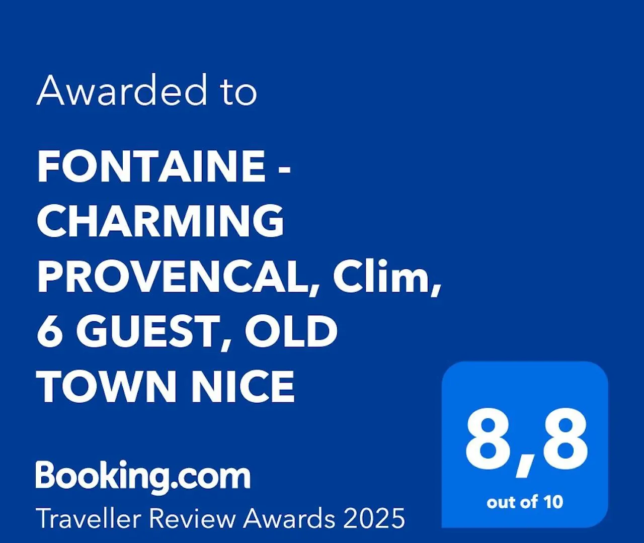 Fontaine - Charming Provencal, Clim, 6 Guest, Old Town Nice France